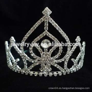 Accesorios de lujo del pelo plata plateada cristal princesa corona diadema